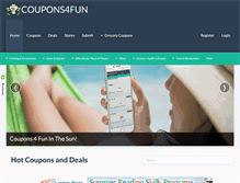 Tablet Screenshot of coupons4fun.com